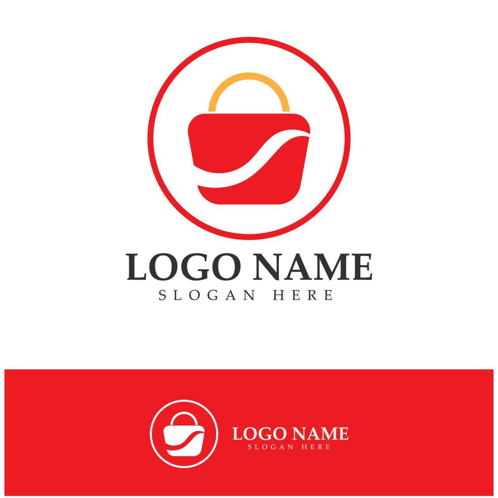 e-commerce logo and online shop logo design with modern concept vector
