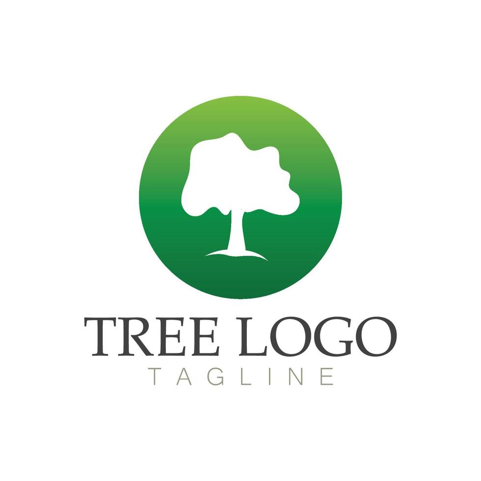 Tree logo icon vector illustration design.Vector silhouette of a tree templates of tree logo and roots  tree of life design illustration