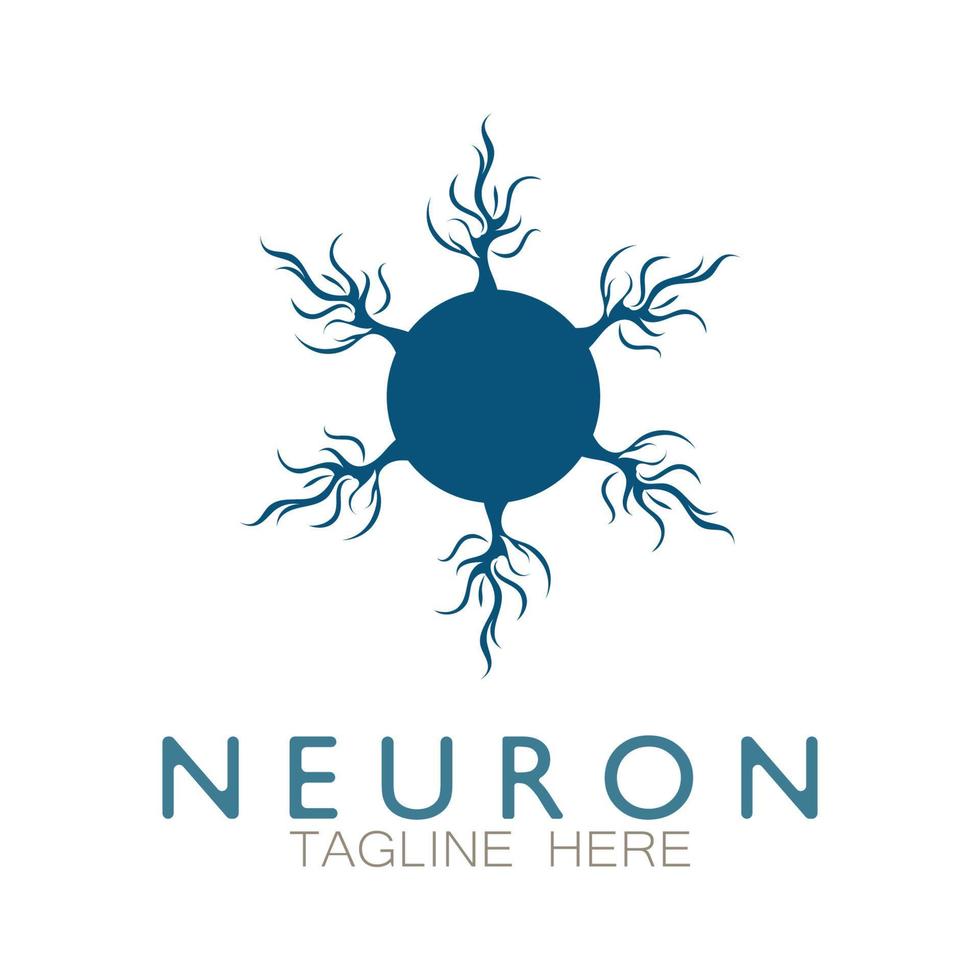 Neuron logo or nerve cell logo design,molecule logo illustration template icon with vector concept