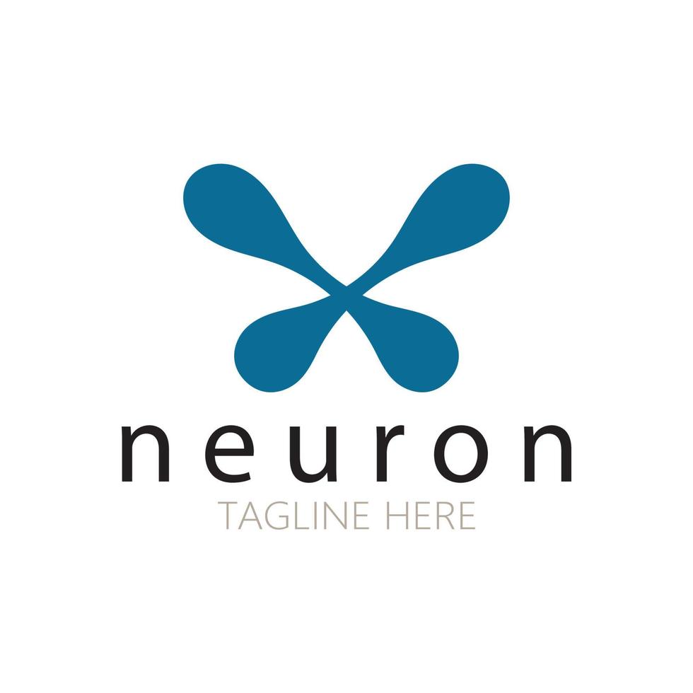 Neuron logo or nerve cell logo design,molecule logo illustration template icon with vector concept
