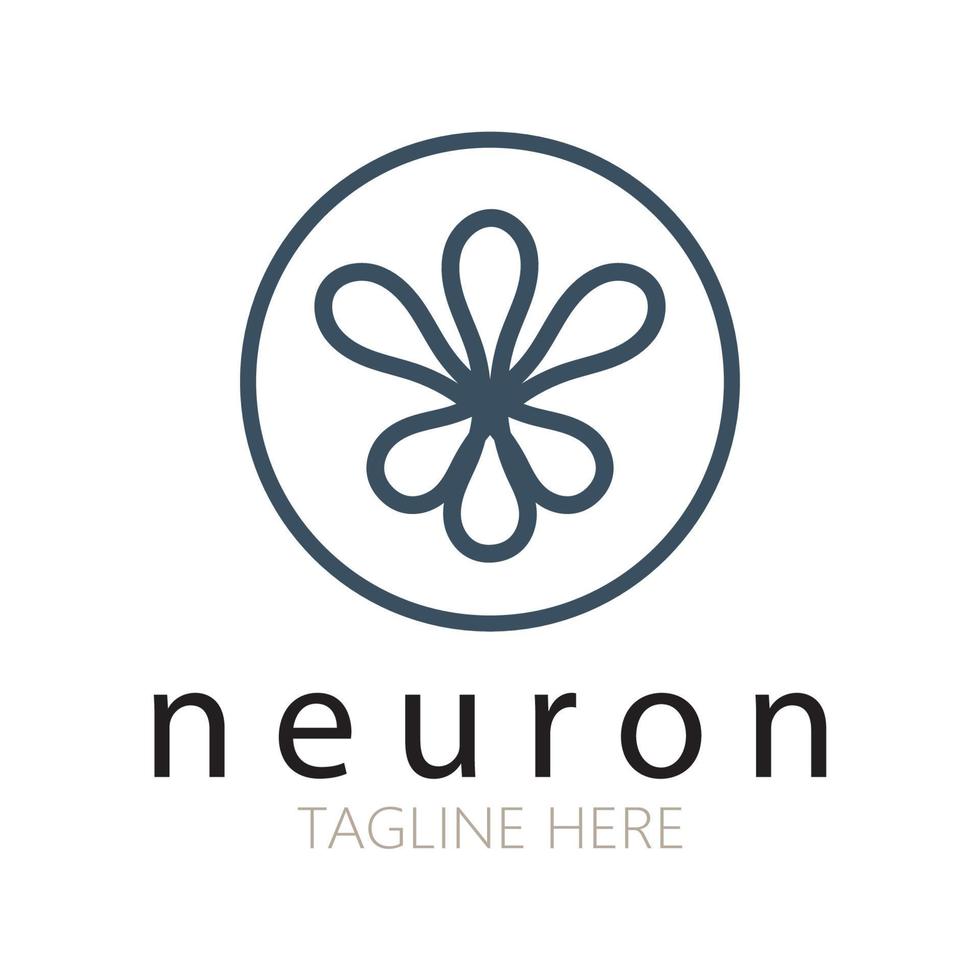 Neuron logo or nerve cell logo design,molecule logo illustration template icon with vector concept