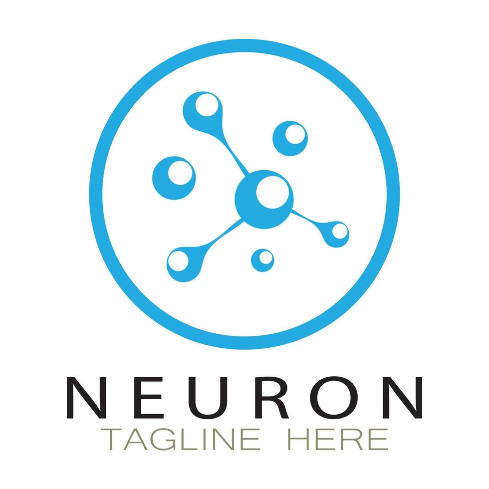 Neuron logo or nerve cell logo design,molecule logo illustration template icon with vector concept