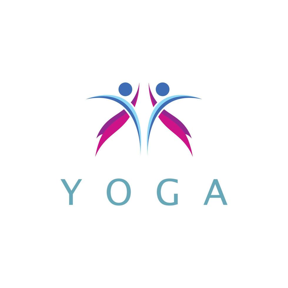 logo design of people doing yoga symbol icon illustration vector