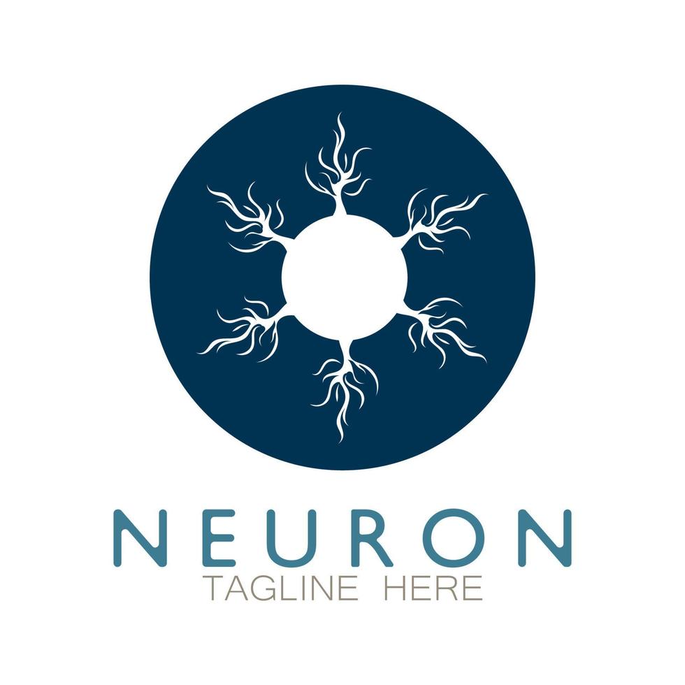 Neuron logo or nerve cell logo design,molecule logo illustration template icon with vector concept