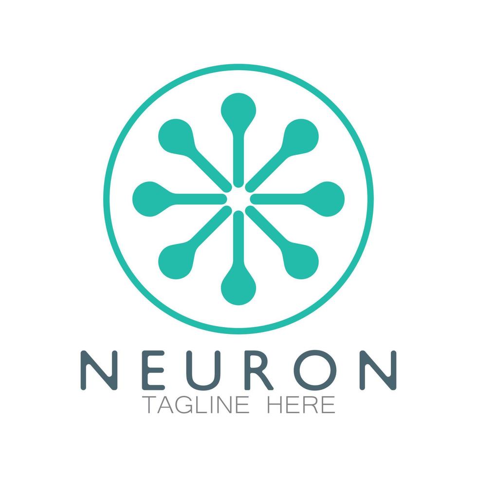 Neuron logo or nerve cell logo design,molecule logo illustration template icon with vector concept