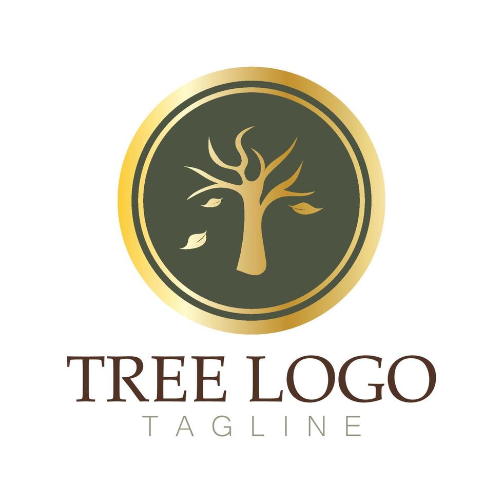 Tree logo icon vector illustration design.Vector silhouette of a tree templates of tree logo and roots  tree of life design illustration