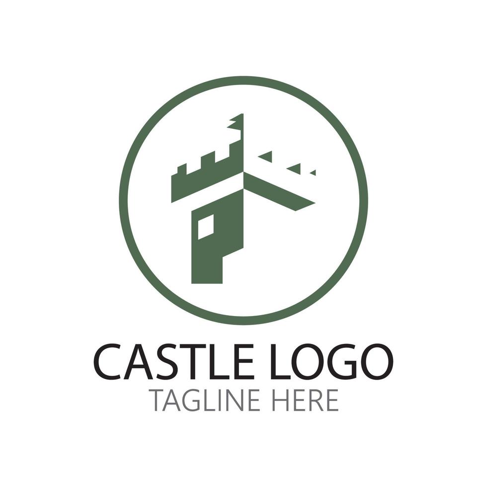 Plantilla de diseño de ilustración de vector de símbolo de logotipo de castillo