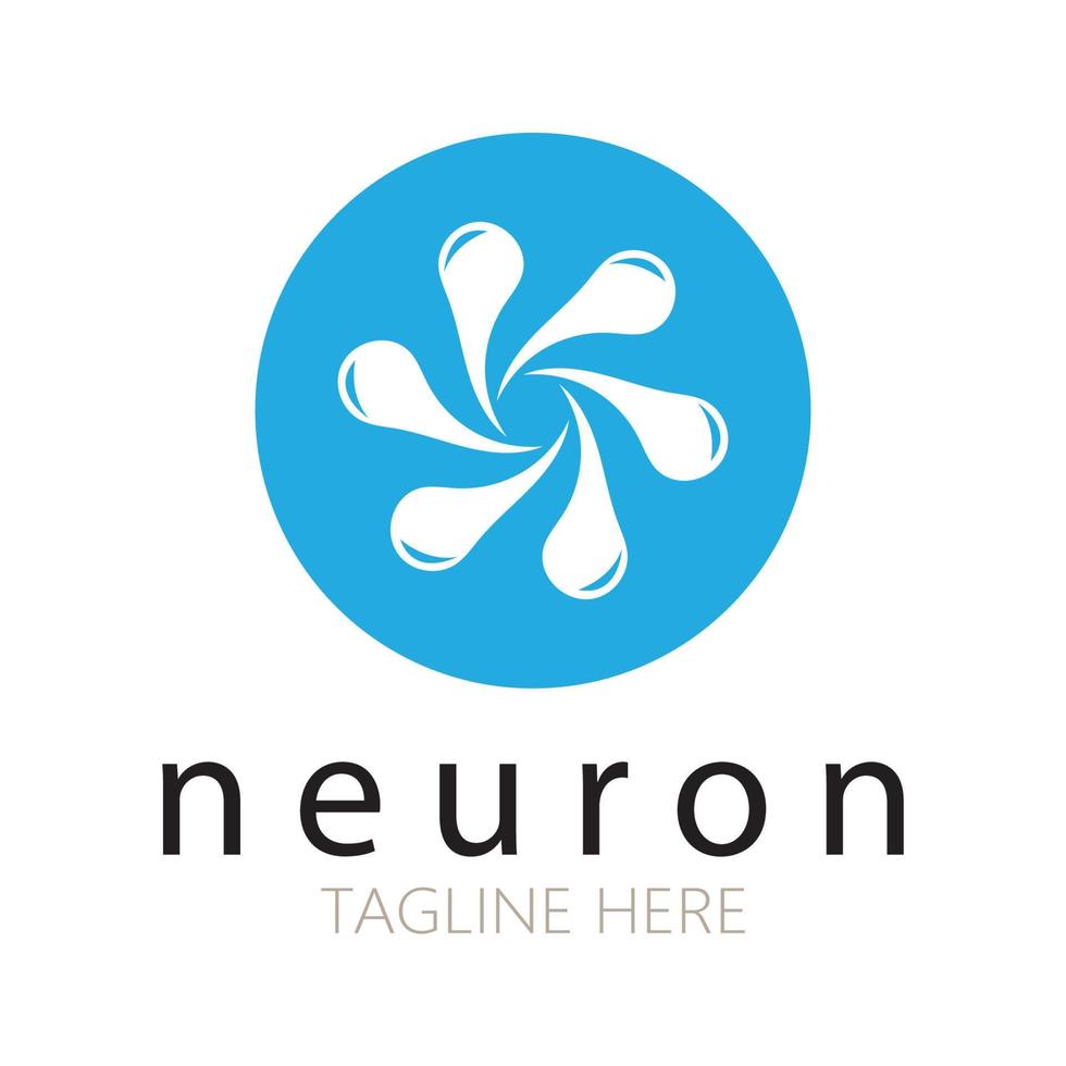 Neuron logo or nerve cell logo design,molecule logo illustration template icon with vector concept