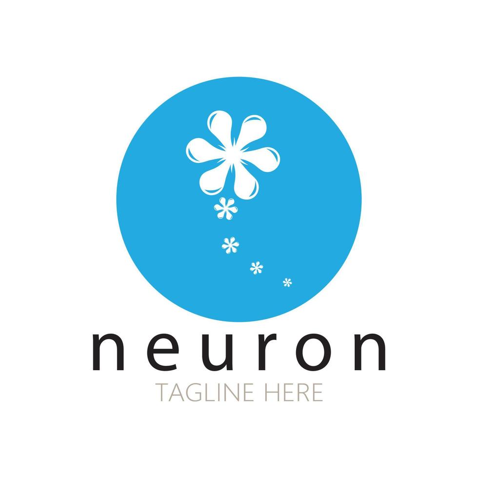 Neuron logo or nerve cell logo design,molecule logo illustration template icon with vector concept