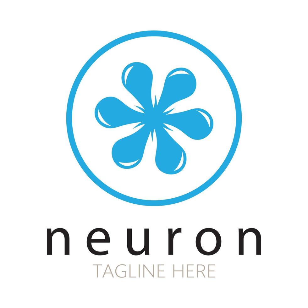 Neuron logo or nerve cell logo design,molecule logo illustration template icon with vector concept