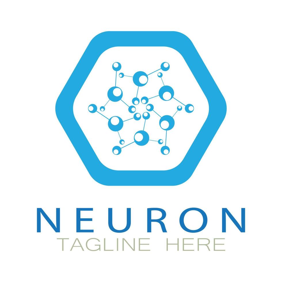 Neuron logo or nerve cell logo design,molecule logo illustration template icon with vector concept