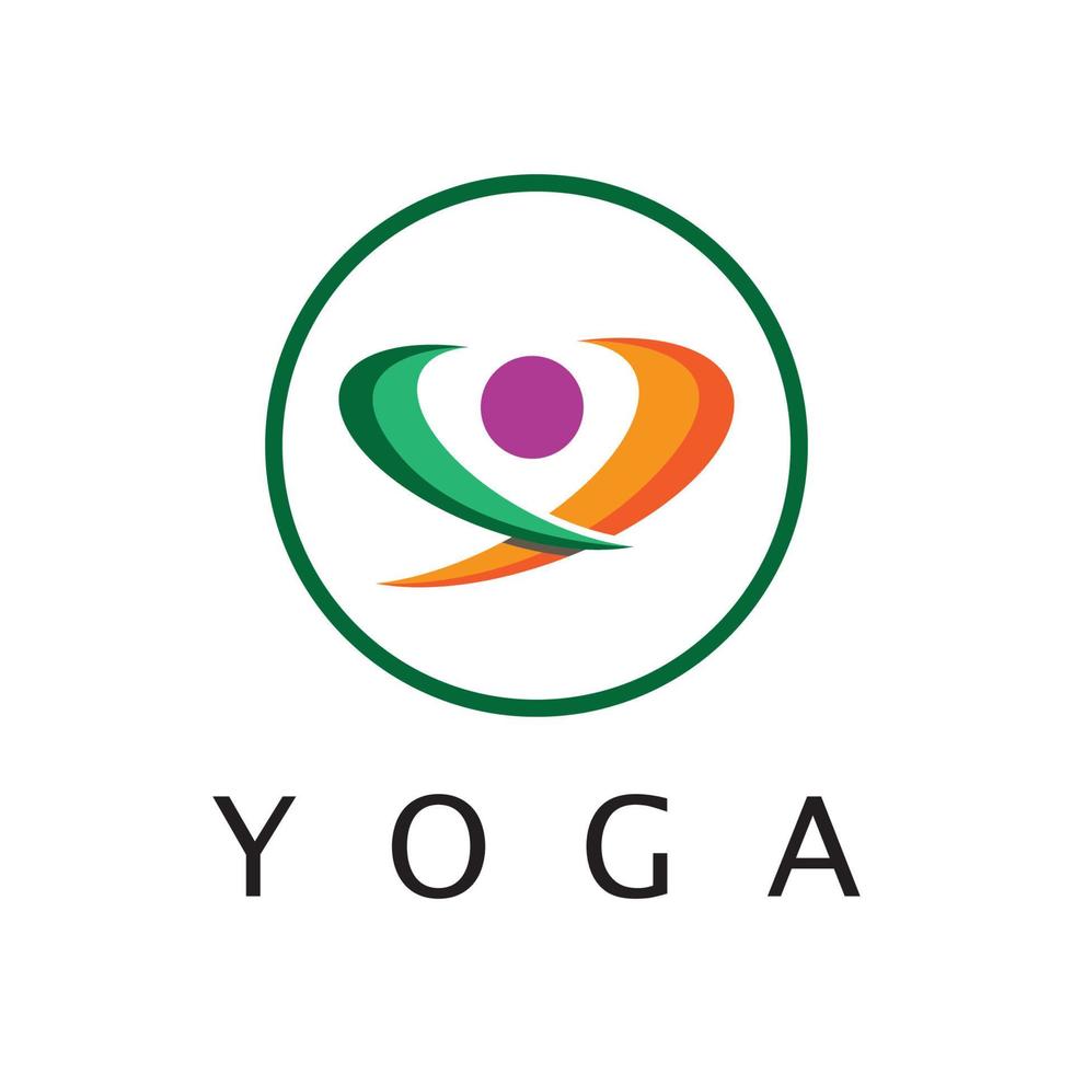 logo design of people doing yoga symbol icon illustration vector