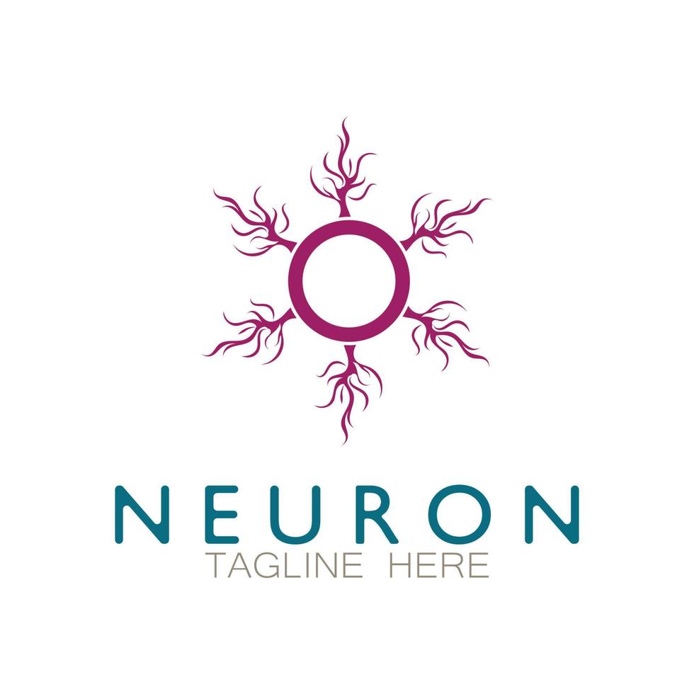 Neuron logo or nerve cell logo design,molecule logo illustration template icon with vector concept