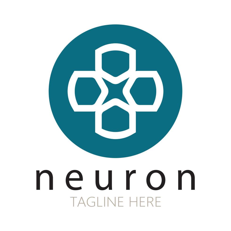 Neuron logo or nerve cell logo design,molecule logo illustration template icon with vector concept