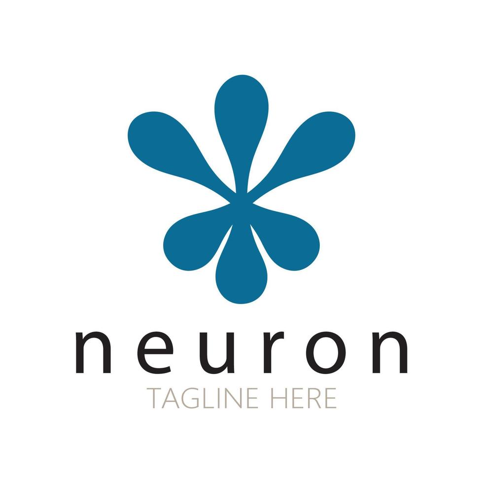 Neuron logo or nerve cell logo design,molecule logo illustration template icon with vector concept