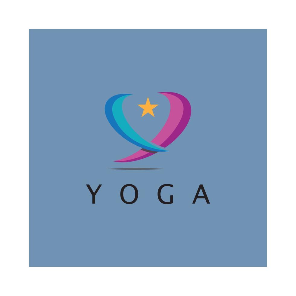 logo design of people doing yoga symbol icon illustration vector