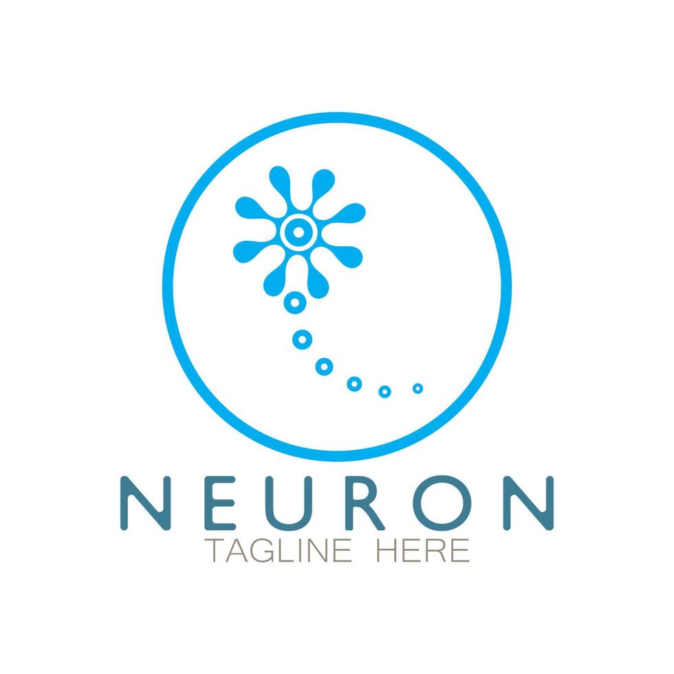 Neuron logo or nerve cell logo design,molecule logo illustration template icon with vector concept