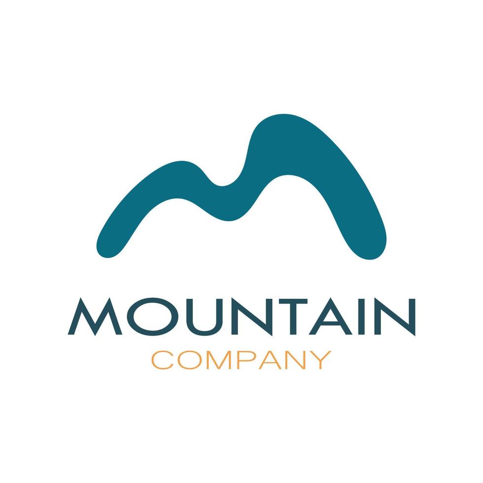 Minimalist mountain and sun logo design in flat colors packed with modern concepts vector illustration