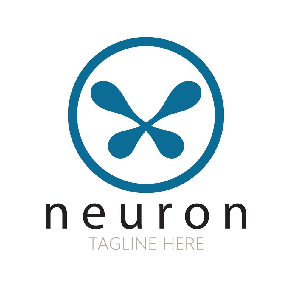 Neuron logo or nerve cell logo design,molecule logo illustration template icon with vector concept