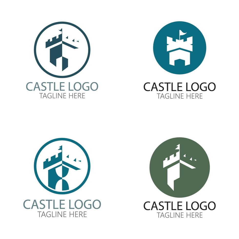 Plantilla de diseño de ilustración de vector de símbolo de logotipo de castillo