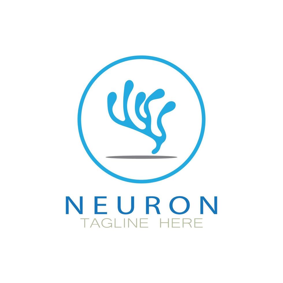 Neuron logo or nerve cell logo design,molecule logo illustration template icon with vector concept