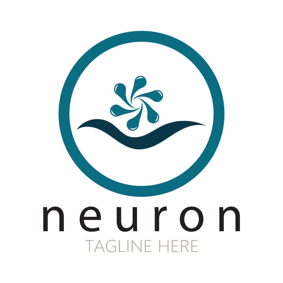 Neuron logo or nerve cell logo design,molecule logo illustration template icon with vector concept