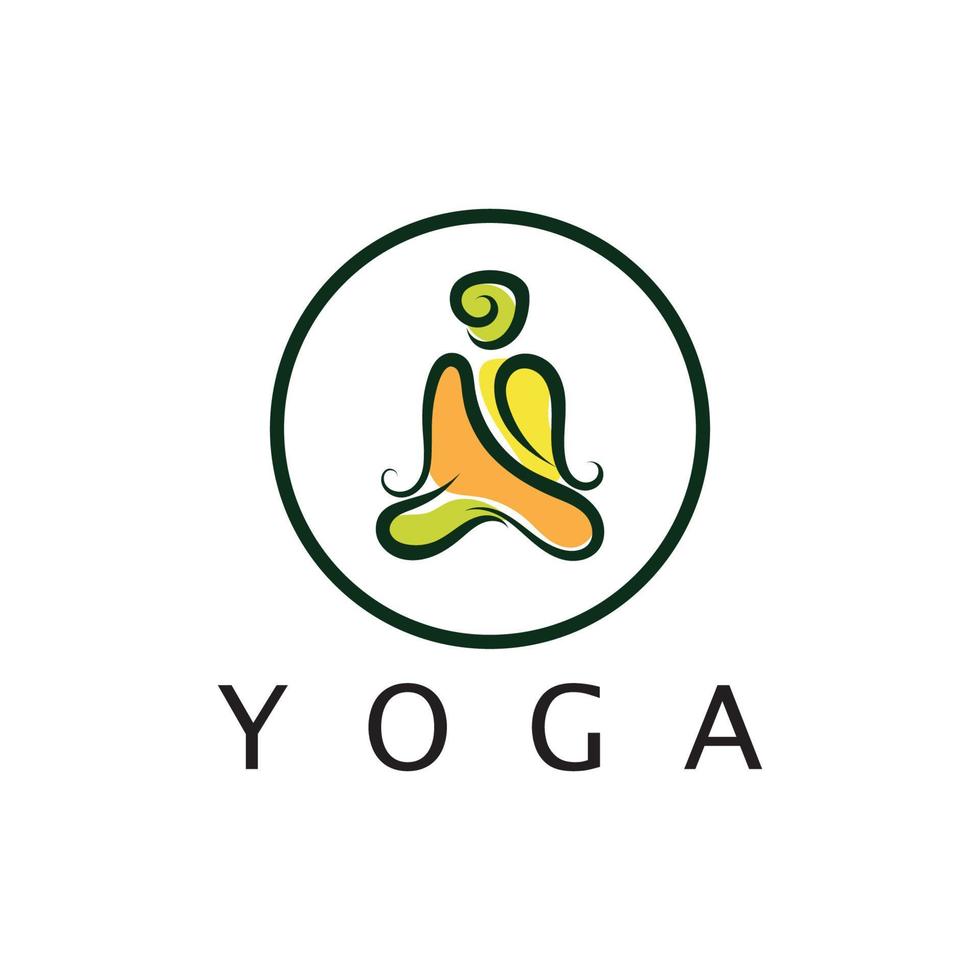 logo design of people doing yoga symbol icon illustration vector