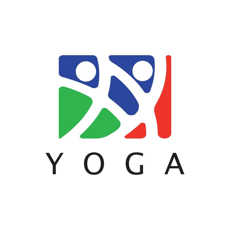 logo design of people doing yoga symbol icon illustration vector