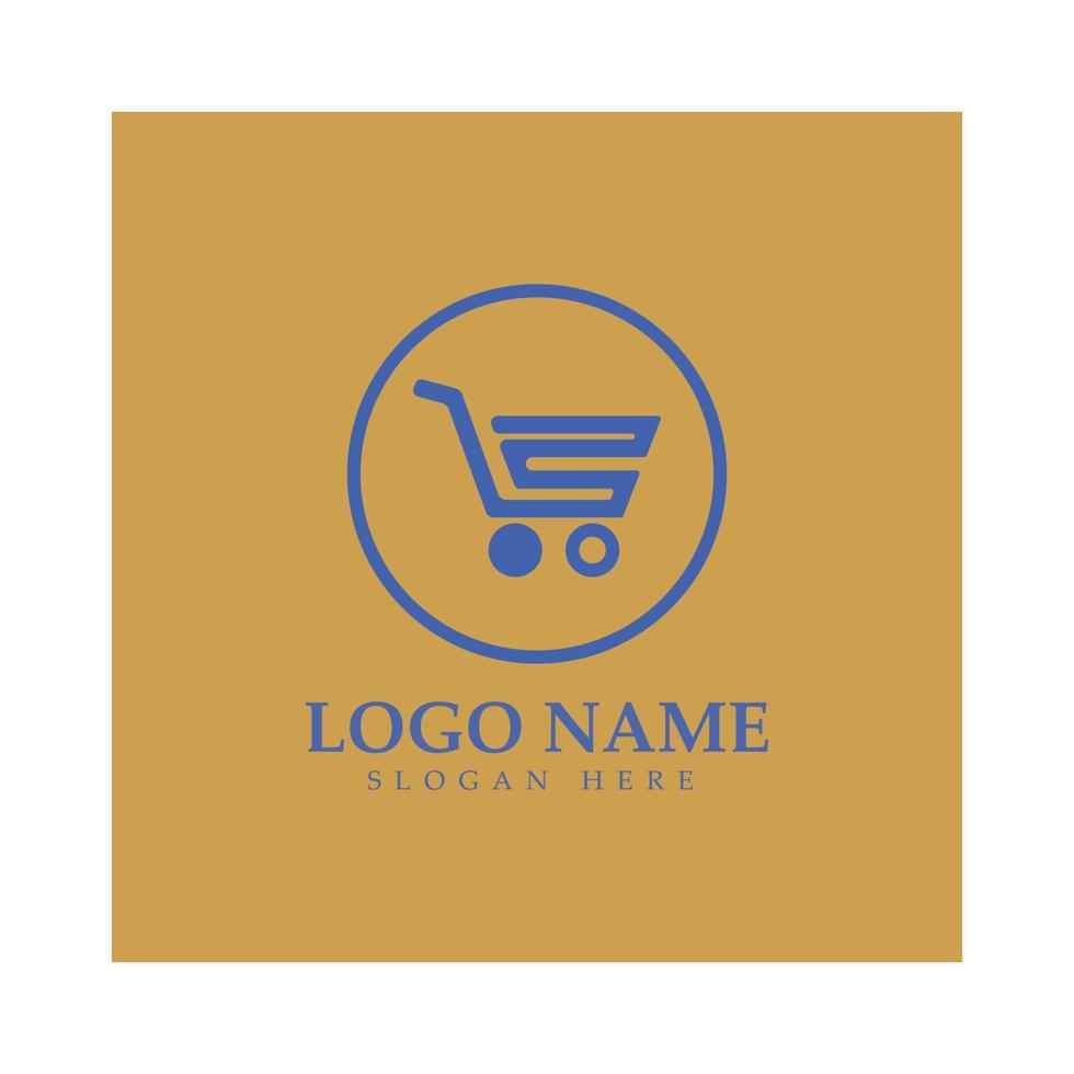 logotipo de comercio electrónico y diseño de logotipo de tienda en línea con un concepto moderno vector