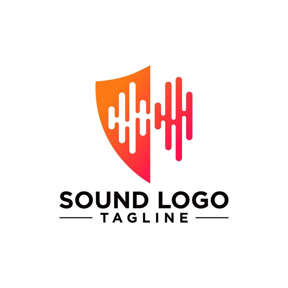 plantilla de vector de logotipo de onda de sonido