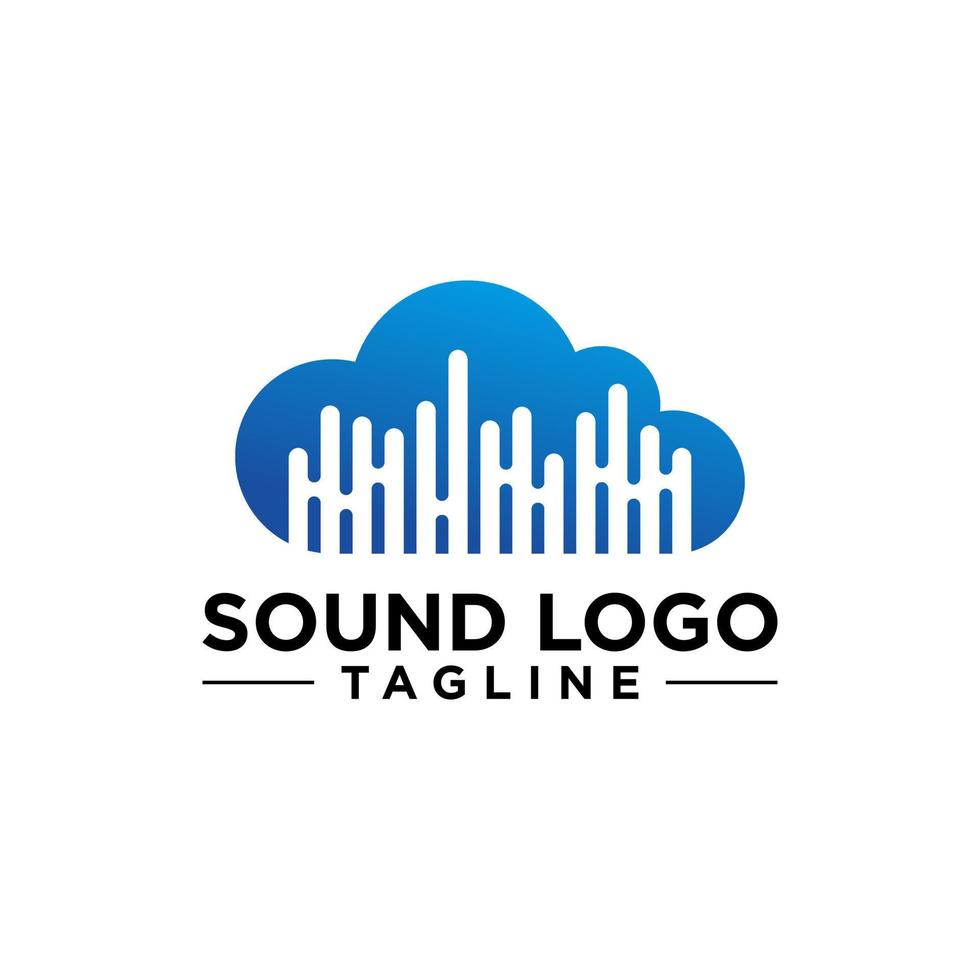 plantilla de vector de logotipo de onda de sonido
