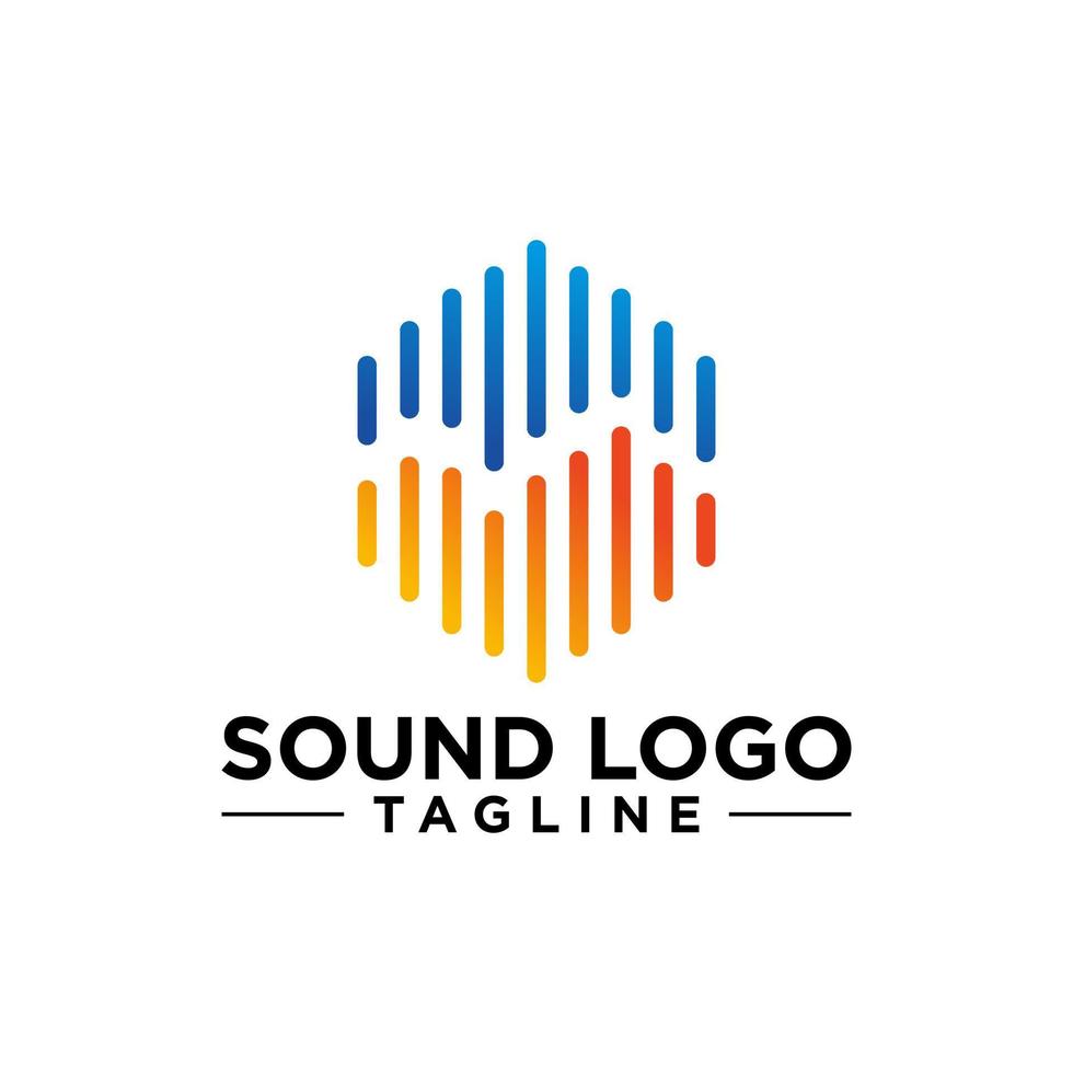 plantilla de vector de logotipo de onda de sonido