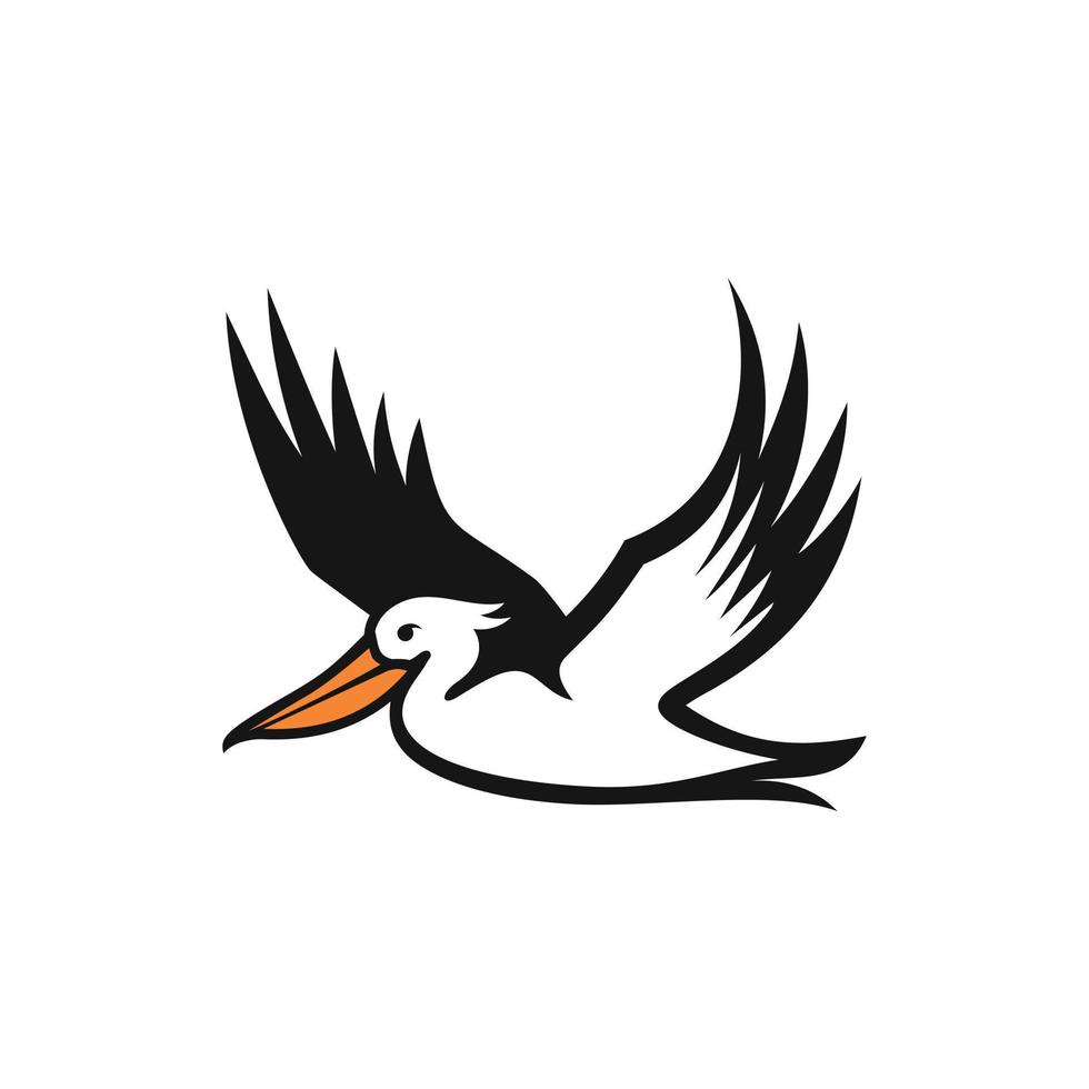 Pelican Bird Logo Abstract Design Vector Template