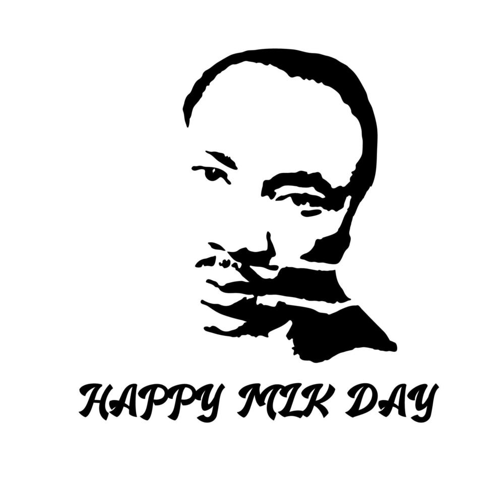 Vector  illustration of Martin Luther King, Jr. to celebrate MLK day. American  activist for the rights of Afro-Americans in the United States.