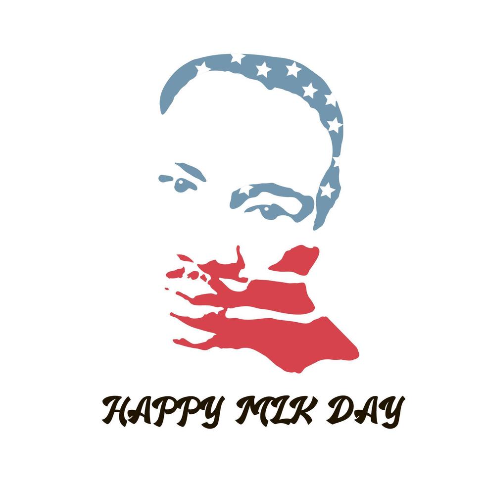 Vector  illustration of Martin Luther King, Jr. to celebrate MLK day. American  activist for the rights of Afro-Americans in the United States.