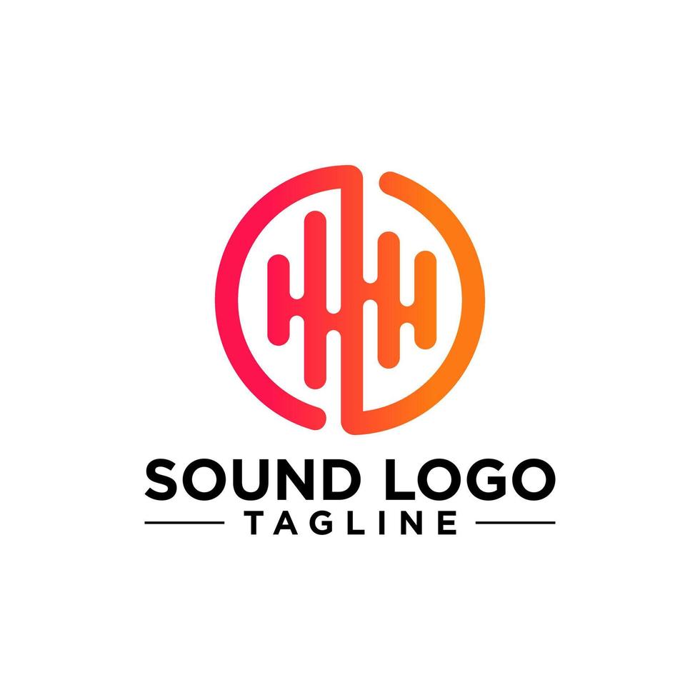 plantilla de vector de logotipo de onda de sonido