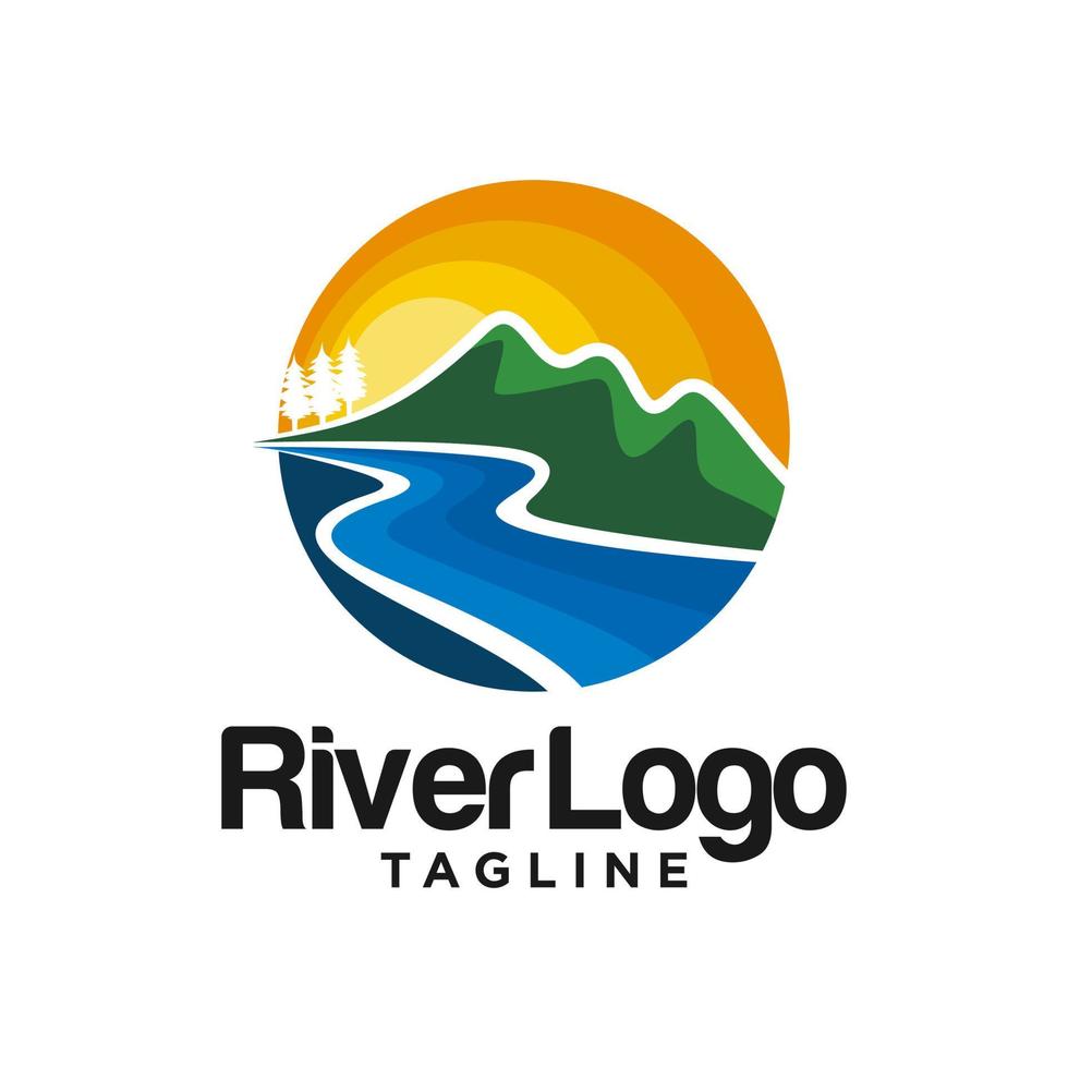 Valley River Logo Stock Image vector