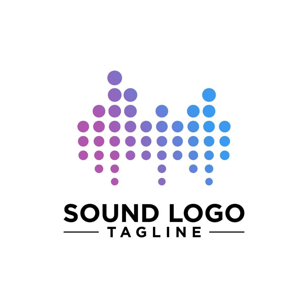 plantilla de vector de logotipo de onda de sonido