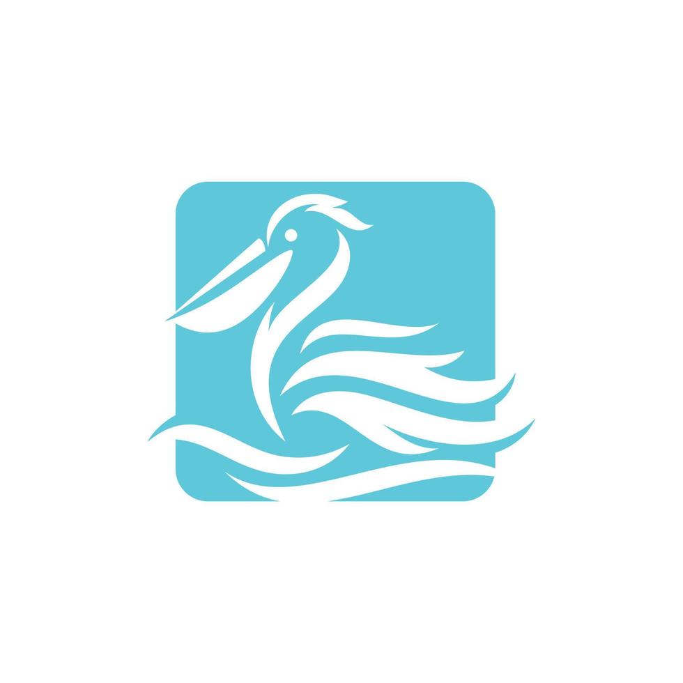 plantilla de vector de diseño abstracto de logotipo de pájaro pelícano