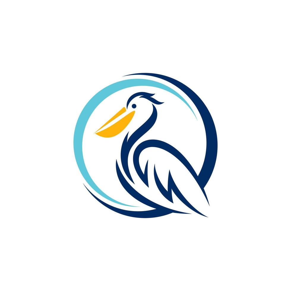 Pelican Bird Logo Abstract Design Vector Template