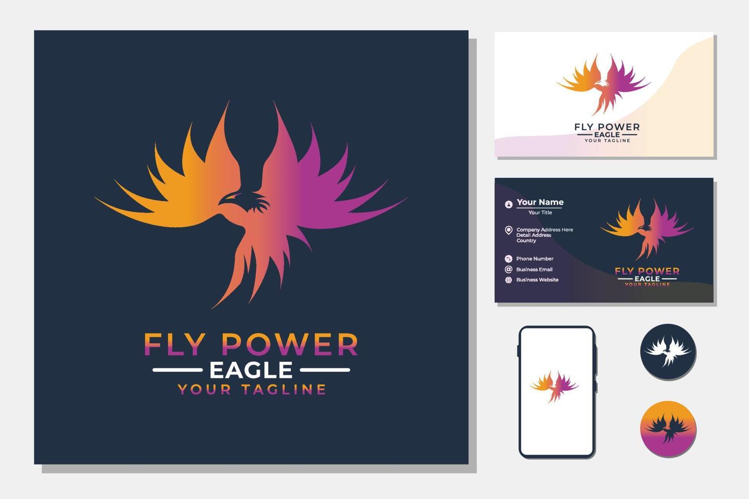 Simple elegant luxury bird logo vector