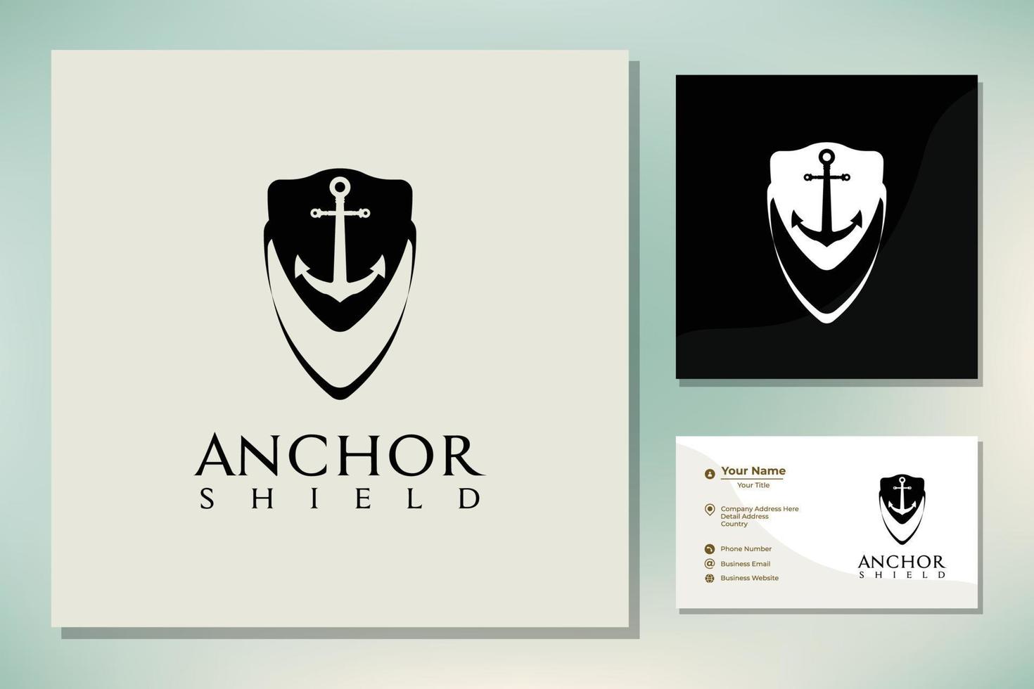 Anchor Boat Ship Nautical logo design vector