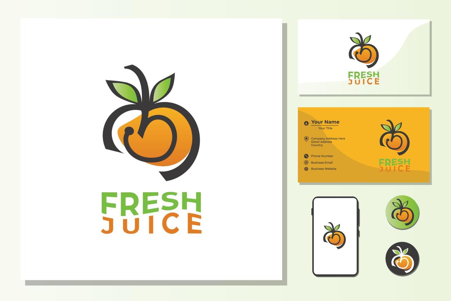 Fruit juice logo. Fresh drink logo vector