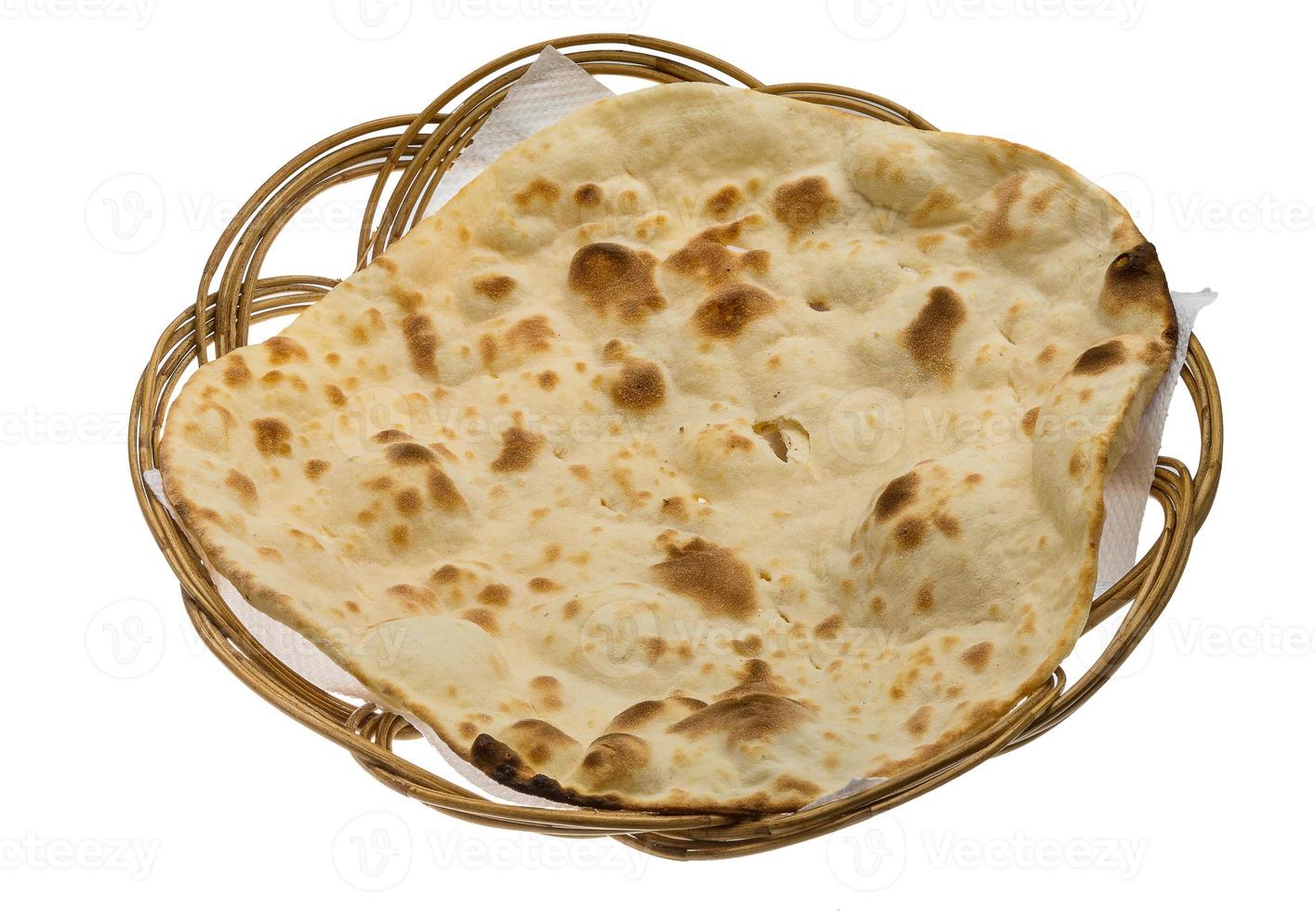 Plain Naan on white photo