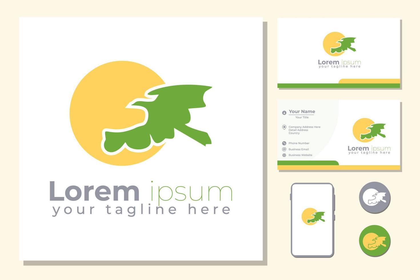 Sun bird Logo Design Template. Birds fly over the sun vector