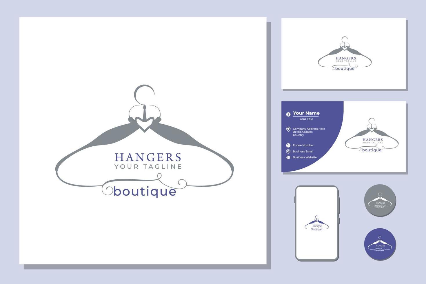 Hanger logo for boutique vector