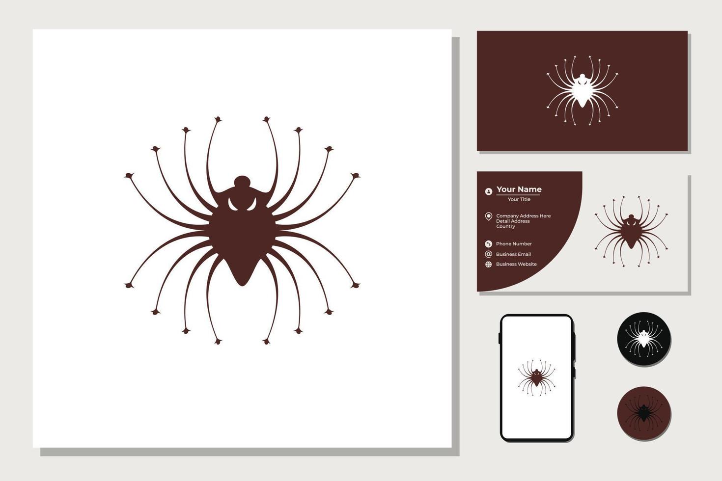 Abstract modern simple spider logo vector
