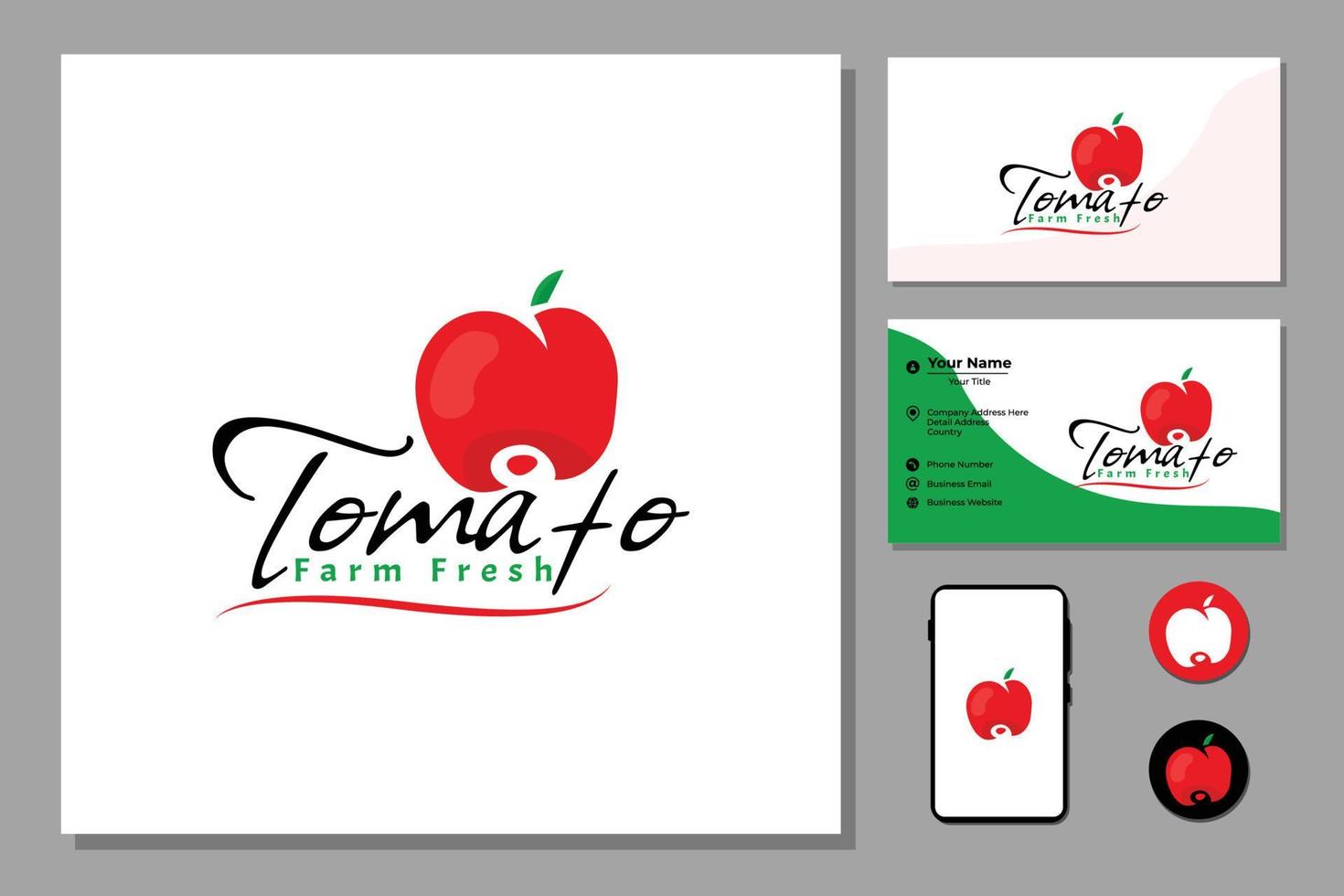 Tomato Logo Design Template. Vector Illustration