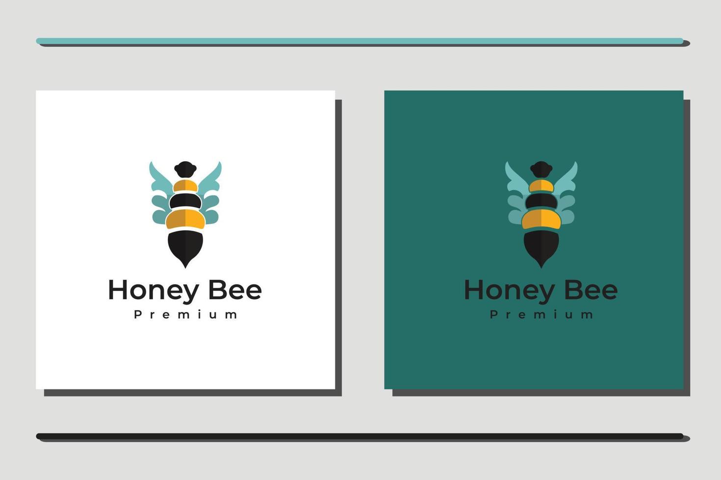 Elegant honey bee logo design vector