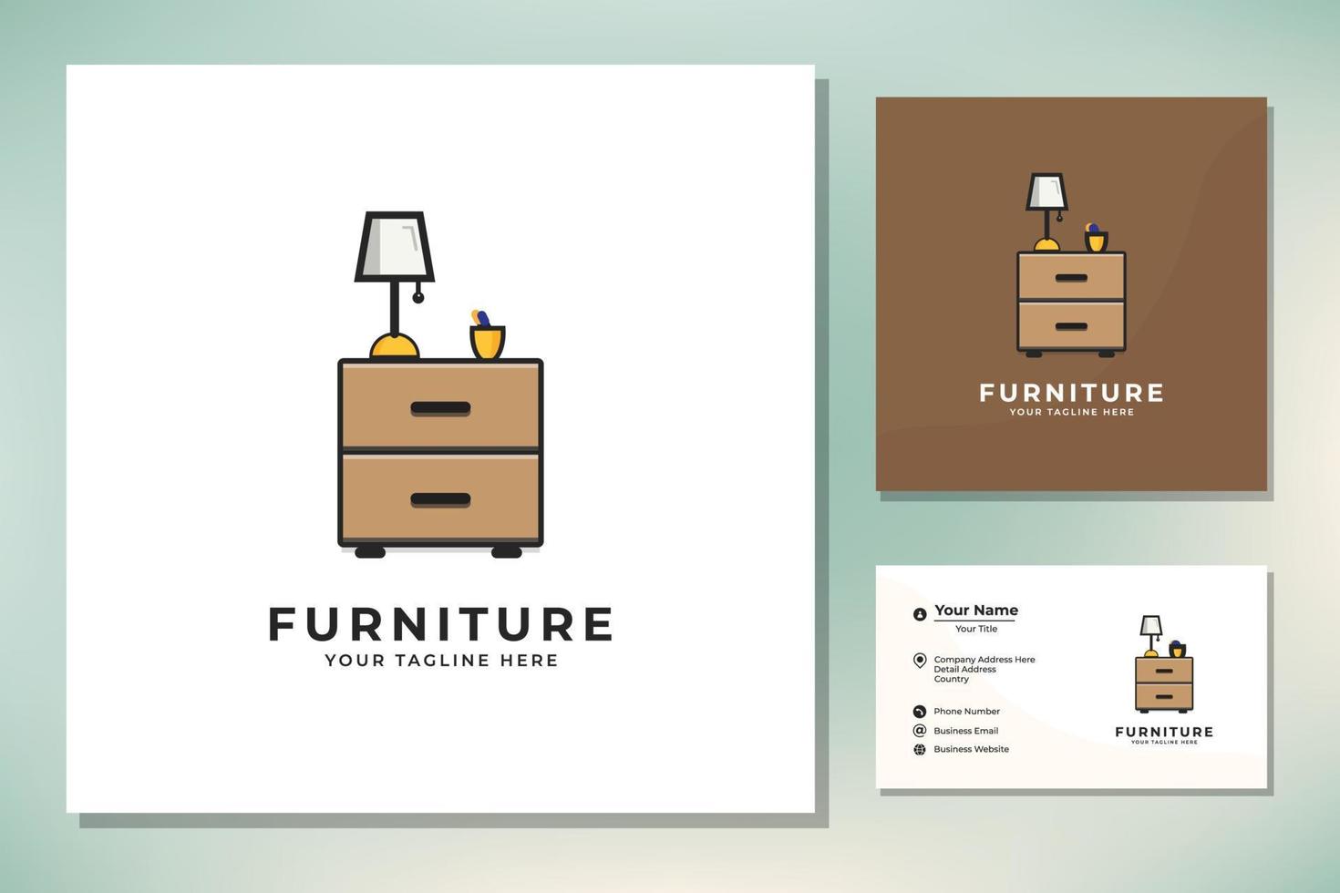 Minimalist furniture flat art logo design vector